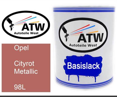 Opel, Cityrot Metallic, 98L: 1L Lackdose, von ATW Autoteile West.